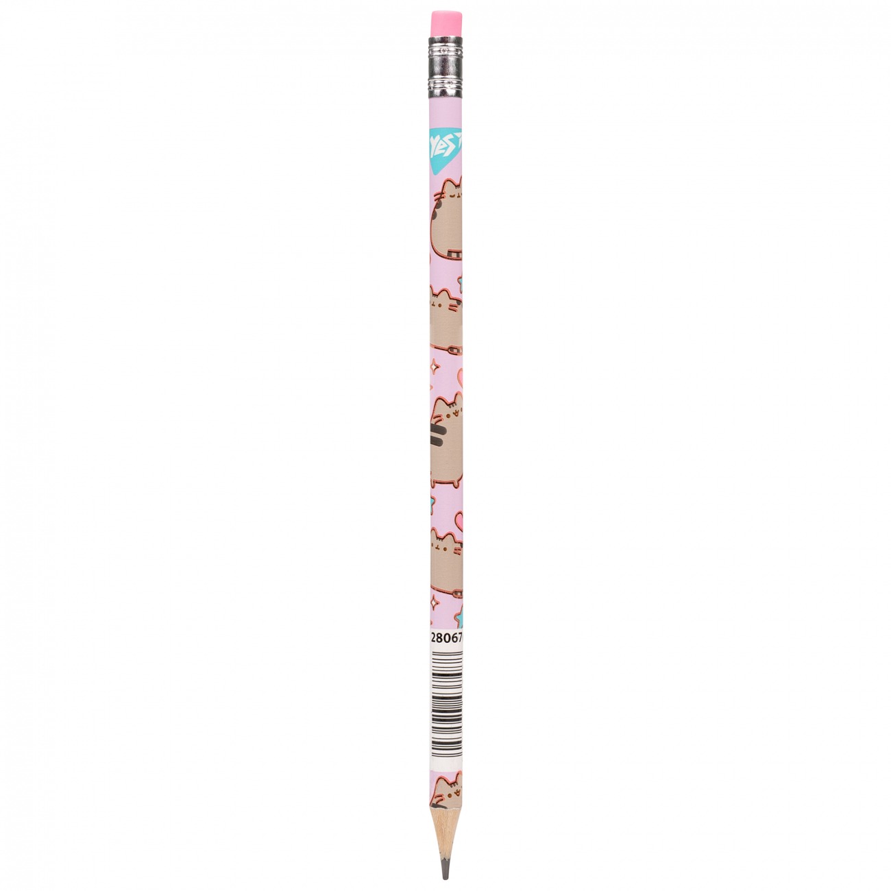 Pencil "Yes" /280676/ "Pusheen. Rainbow" with eraser round 36pcs/tube, with foil (36/540/2160)