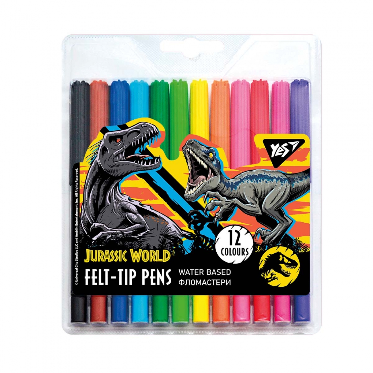 Felt-tip pens "YES" 12 pcs. /650482/ "Jurassic World" (1/12/192)