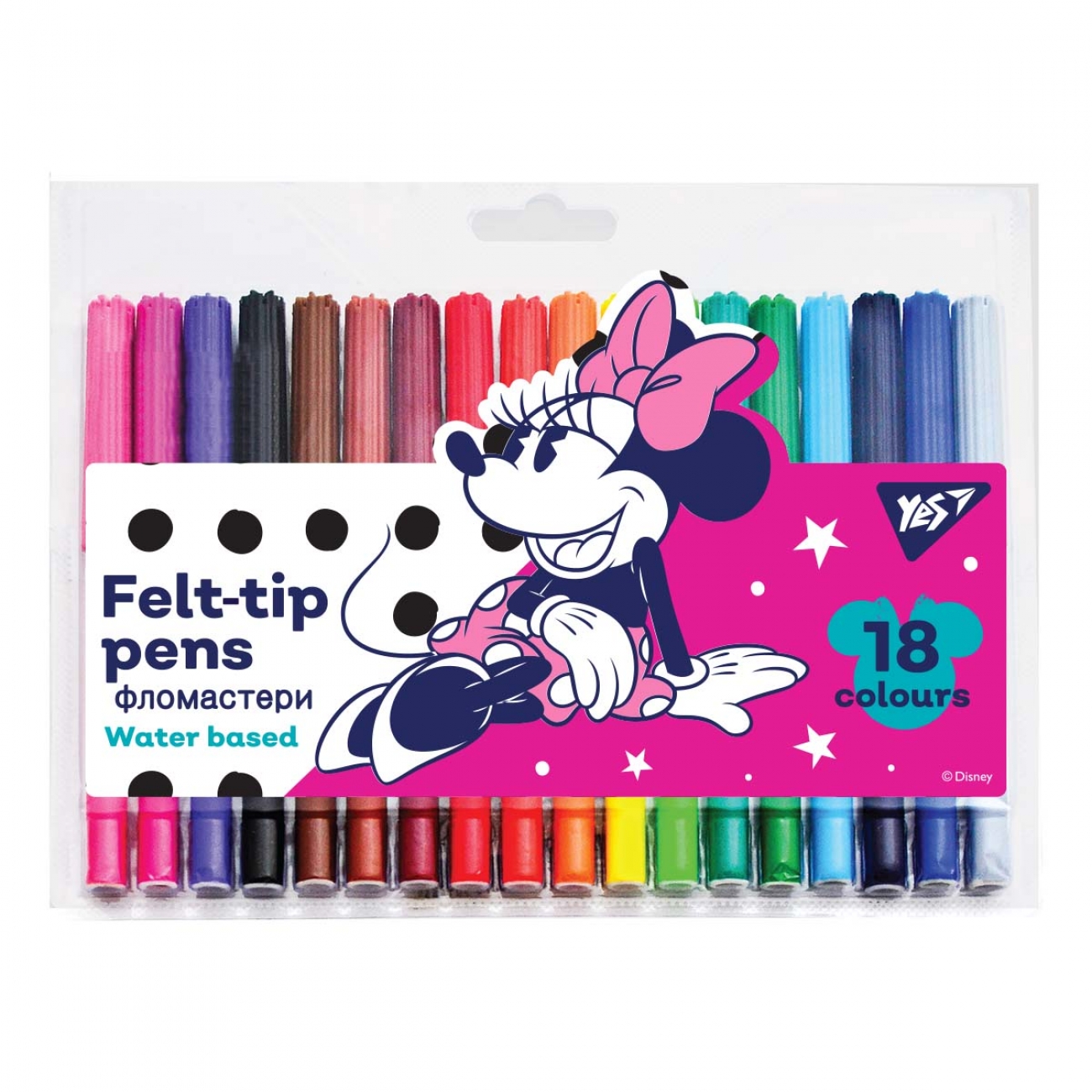 Felt-tip pens "YES" 18 pcs. /650493/ "Minnie Mouse" (1/12/144)