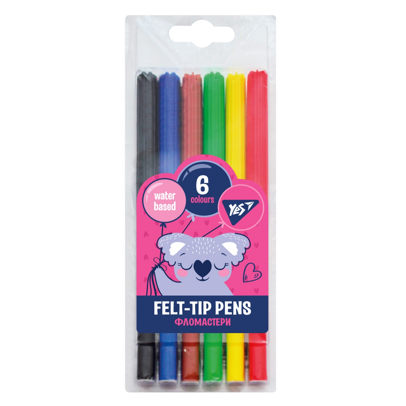 "YES" felt-tip pens 6 pcs. /650511/ "Koala" (1/24/384)