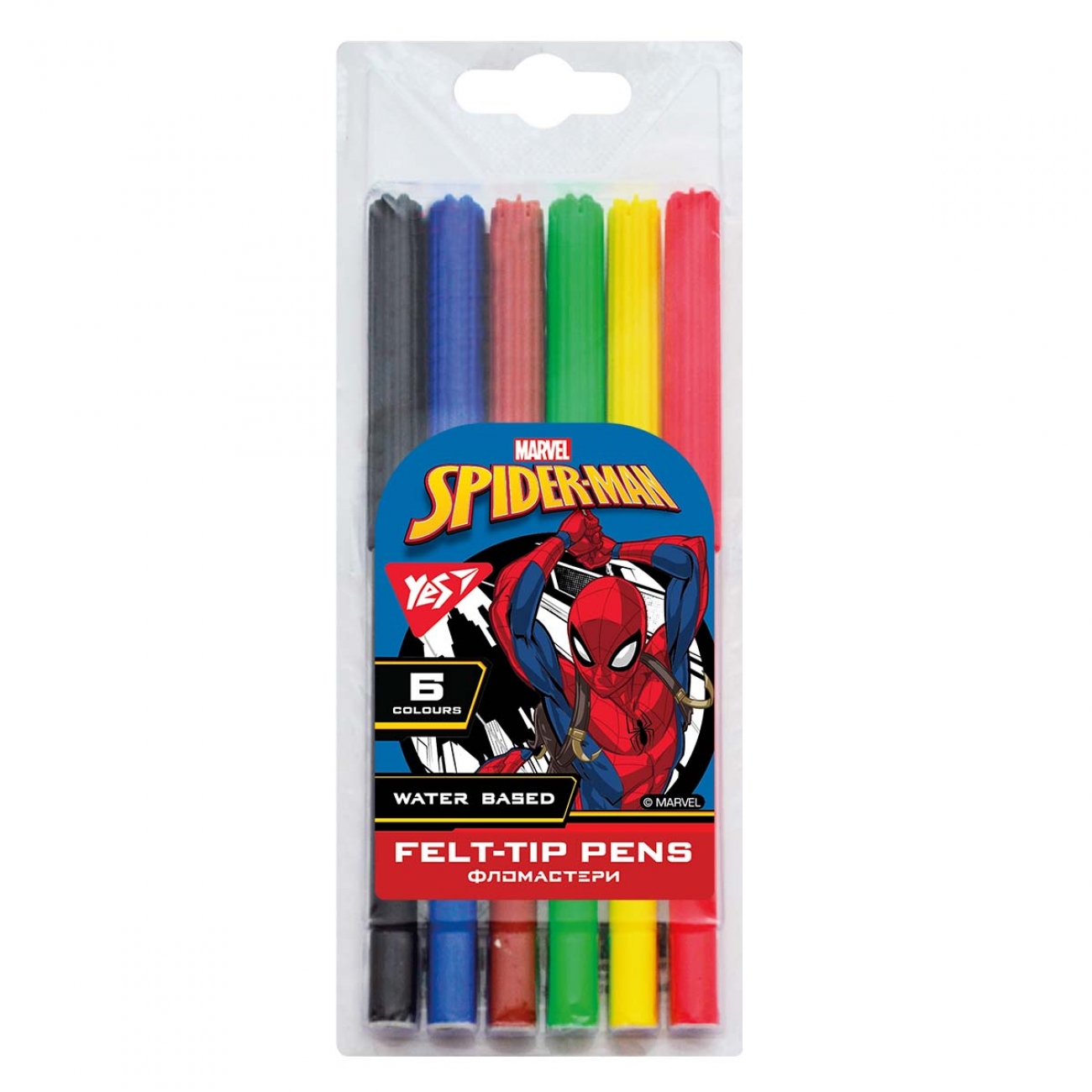 "YES" felt-tip pens 6 pcs. /650513/ "Marvel.Spiderman" (1/24/384)