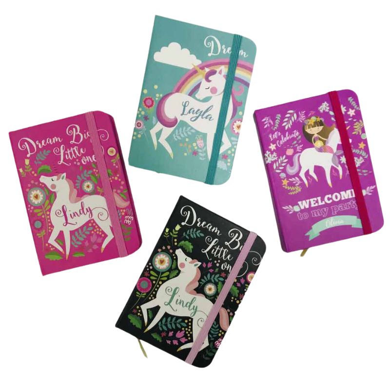 Notepad A5/80 sheets "JO" /NA580096/ on "Unicorn" rubber band, edge 70g, mix (1/96)