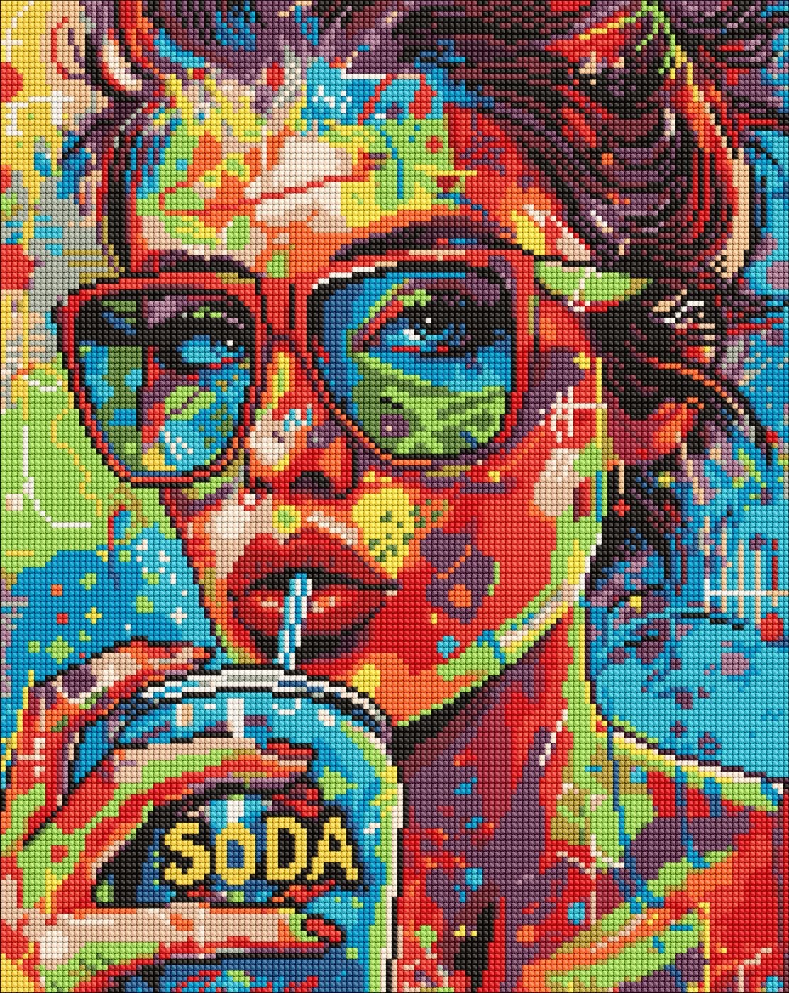 Diamond mosaic "Ideyka" /AMO8070/ "Girl with soda 40*50cm