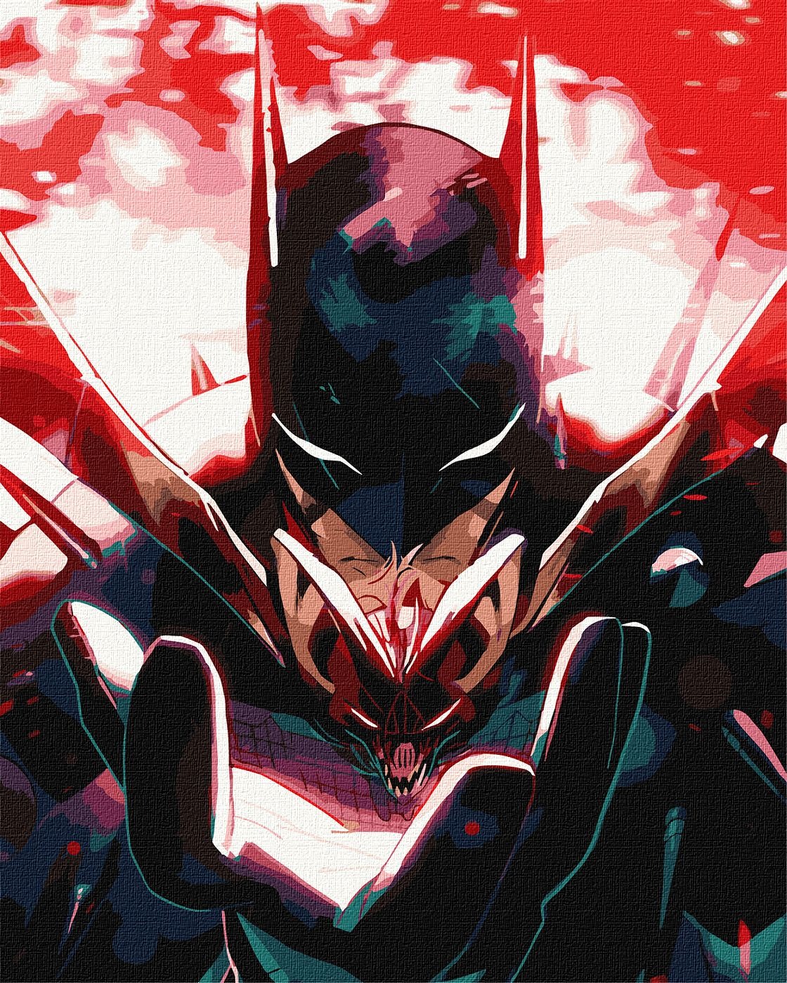Paint by number "Ideyka" /KHO8718/ "Batman: The Dark Knight with metallic colors" 40*50cm