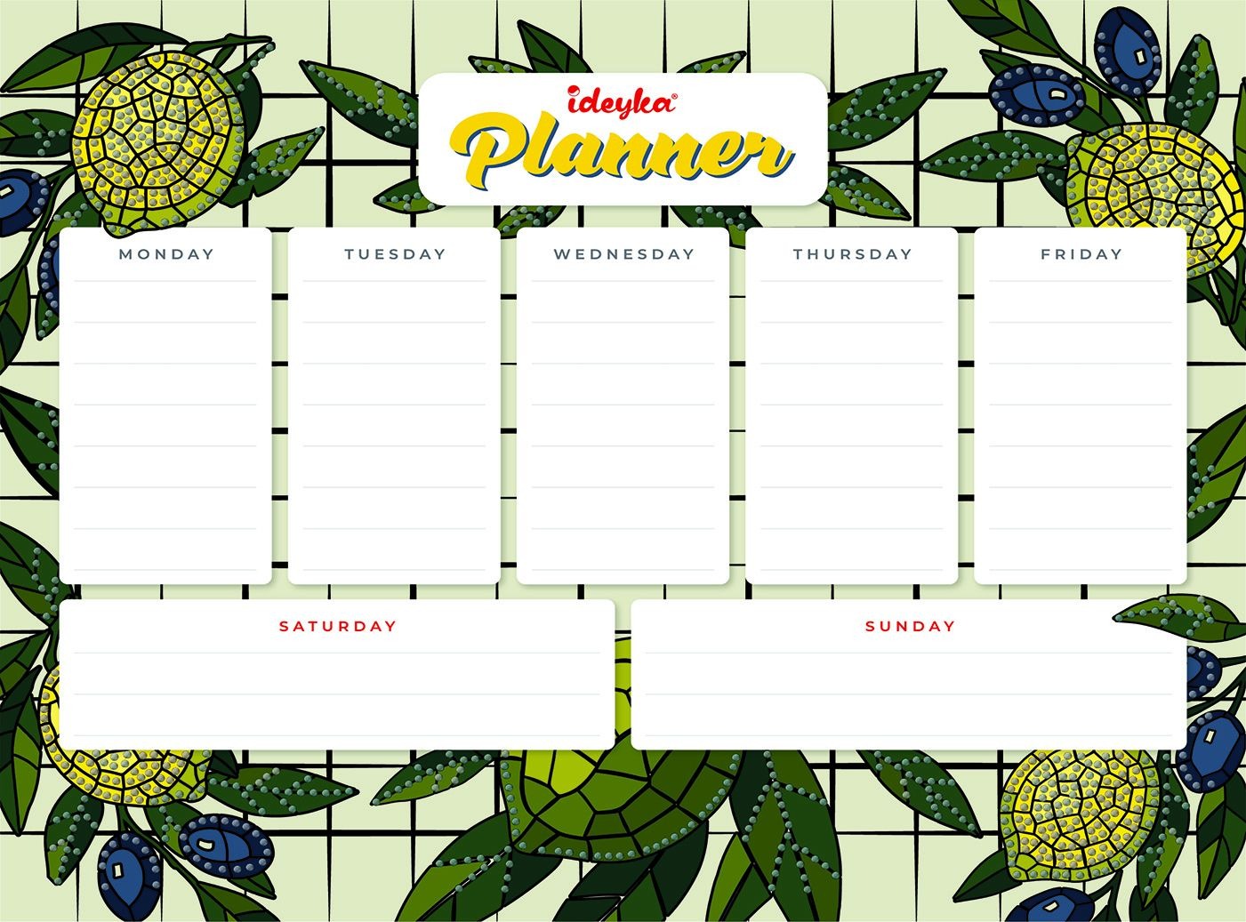 Magnetic glider with diamond mosaic "Ideyka" /AMP20059/ "Lemons" 32*40cm