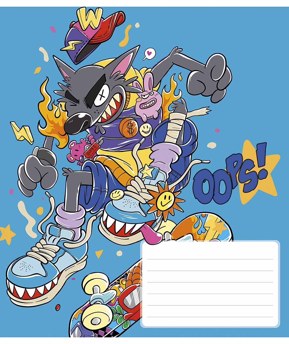 Student's notebook "Schoolboy" 12 sheets # /3261K/ "Oops" select UV varnish (boy) (30/300)