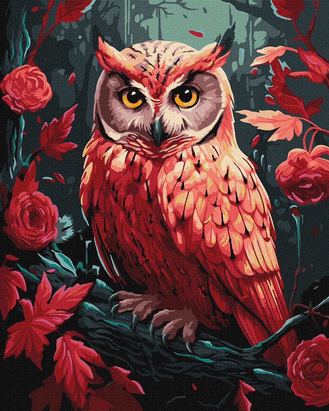 Painting by numbers "Ideyka" /KHO6579/ "Colorful owl with extra metallic paints" 40*50 cm