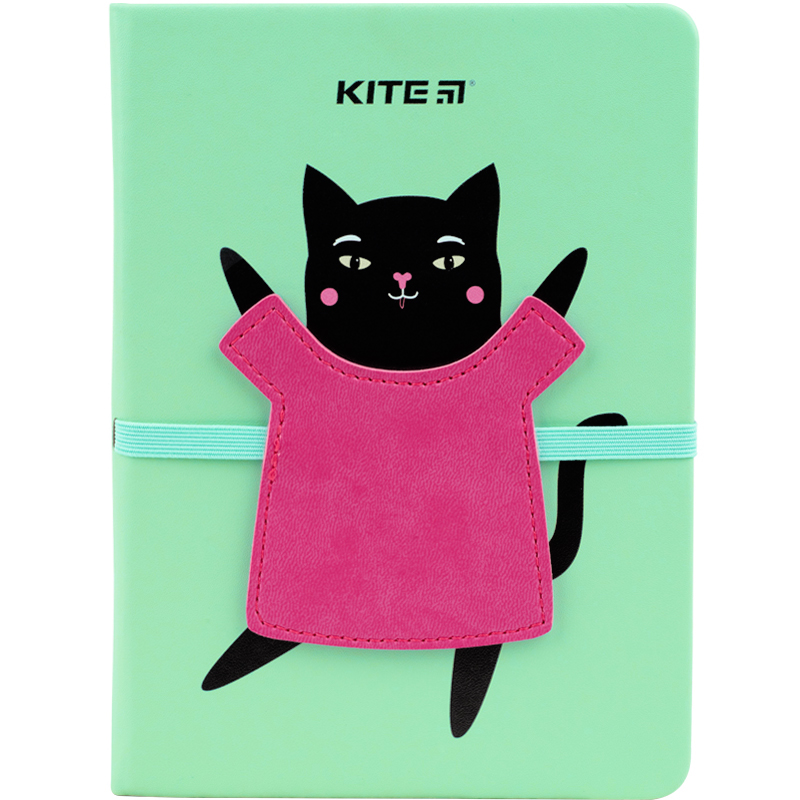 Notebook B6+/ 96 "Kite" /K22-464-2/ tv. cover, Green cat (1/18/36)