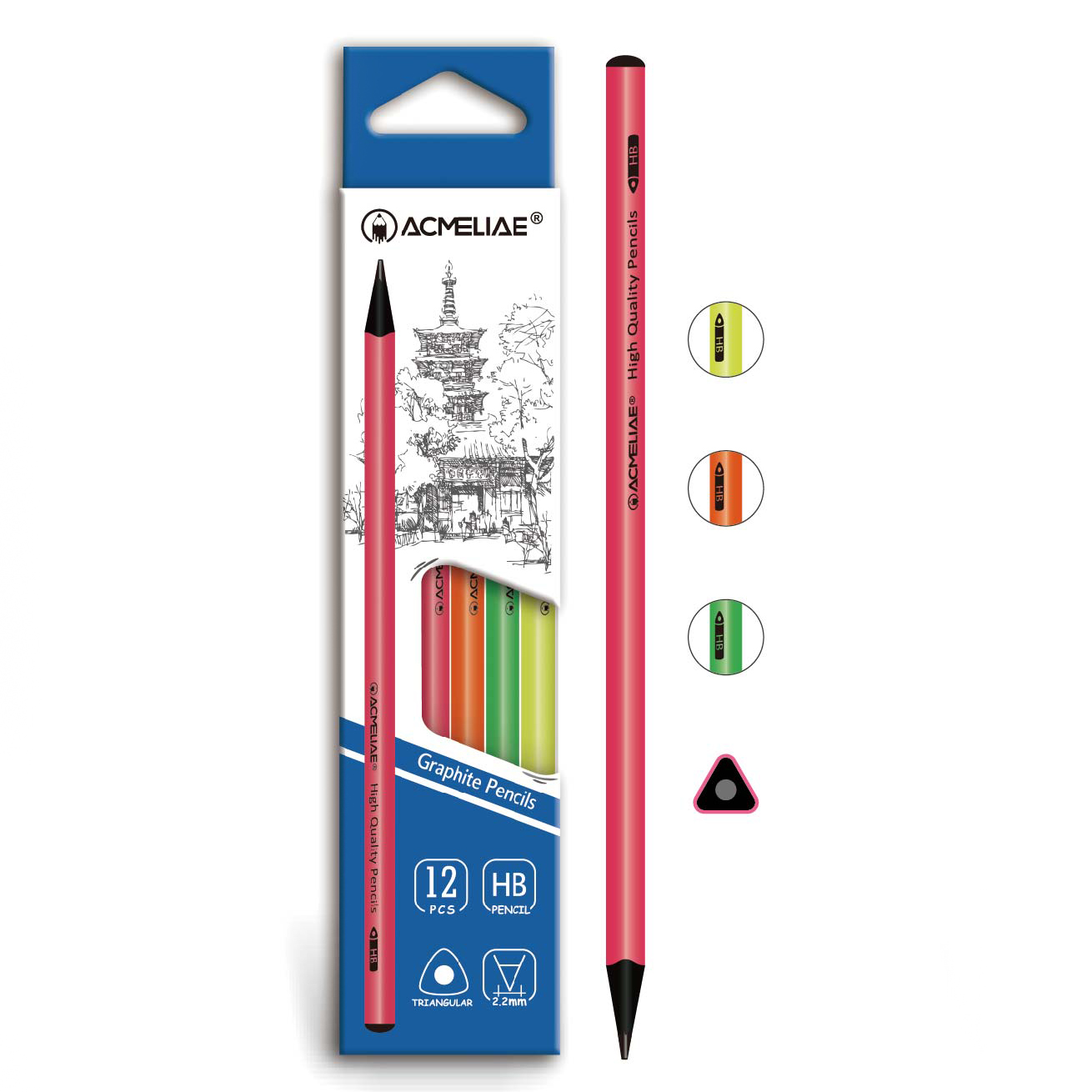 Pencil h/g "Acmeliae" /43515/ "Neon" round HB (12/144)