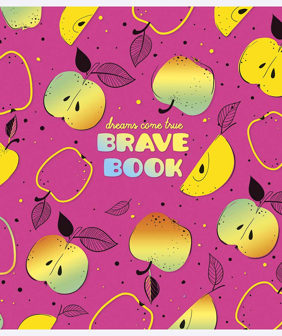 Student's notebook "Genius" 12 sheets == /3022L/ "Brave book" fluorescent + soft touch (girl) (30/300)