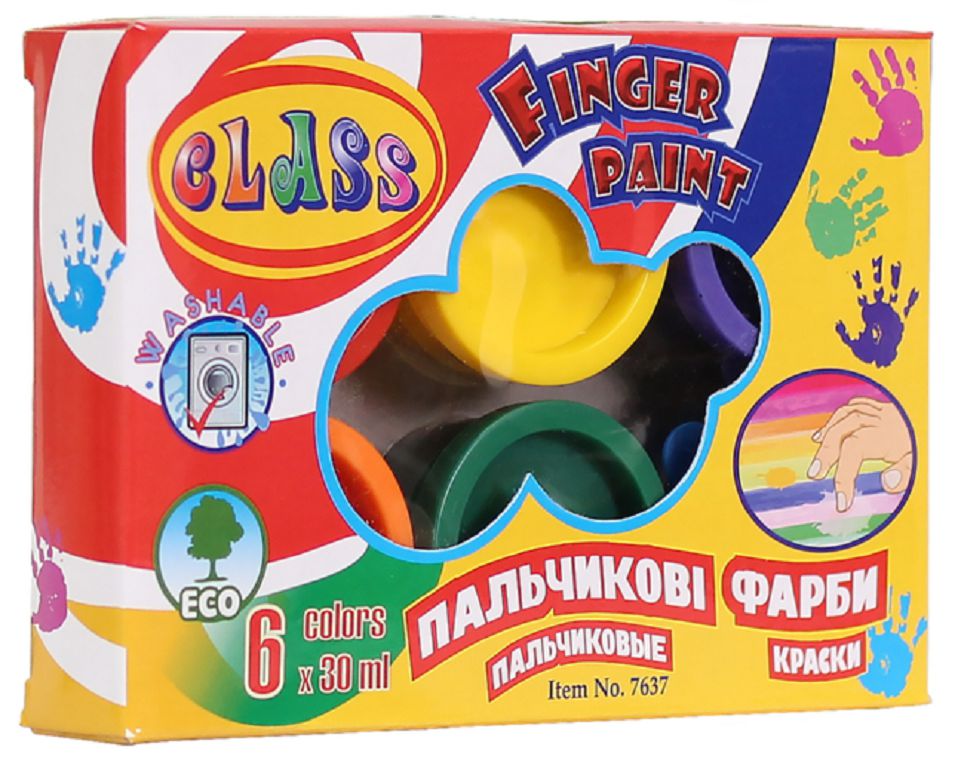 Finger paints "CLASS" 6 pcs. /7637/ 180 ml.  (1/12/72)