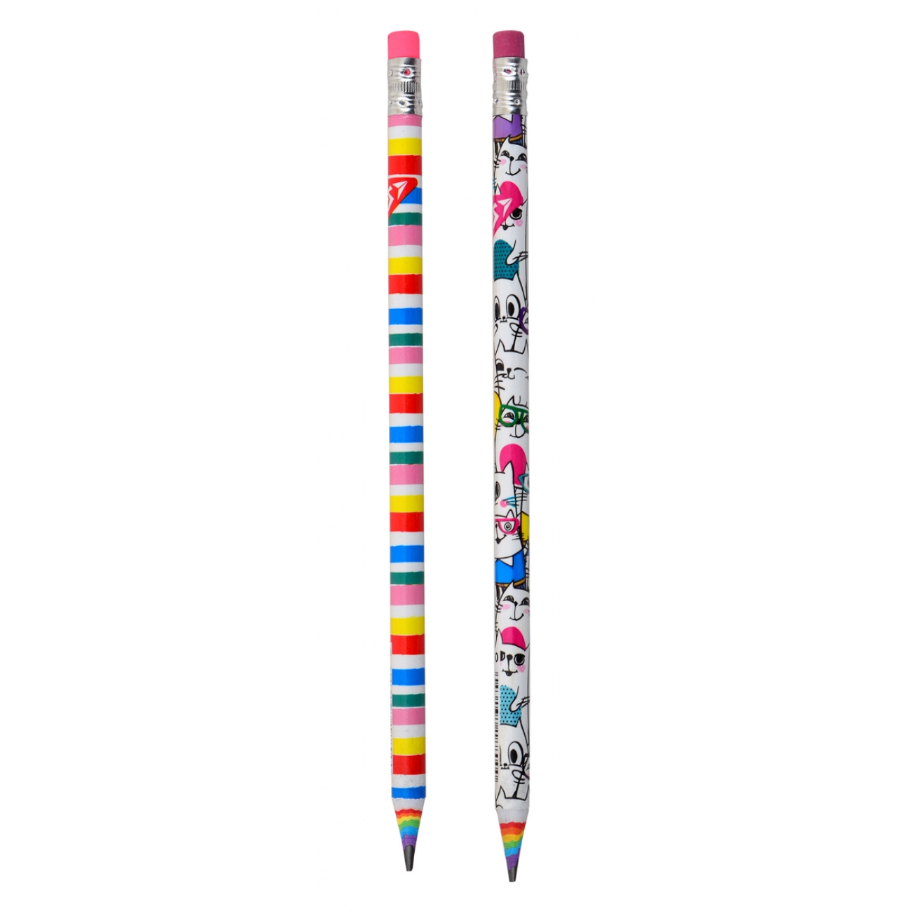 Pencil pr. "Yes"/280550/ ECO "Happy colors" paper with eraser, 24 pcs./tube, 2 dis. (24/240)