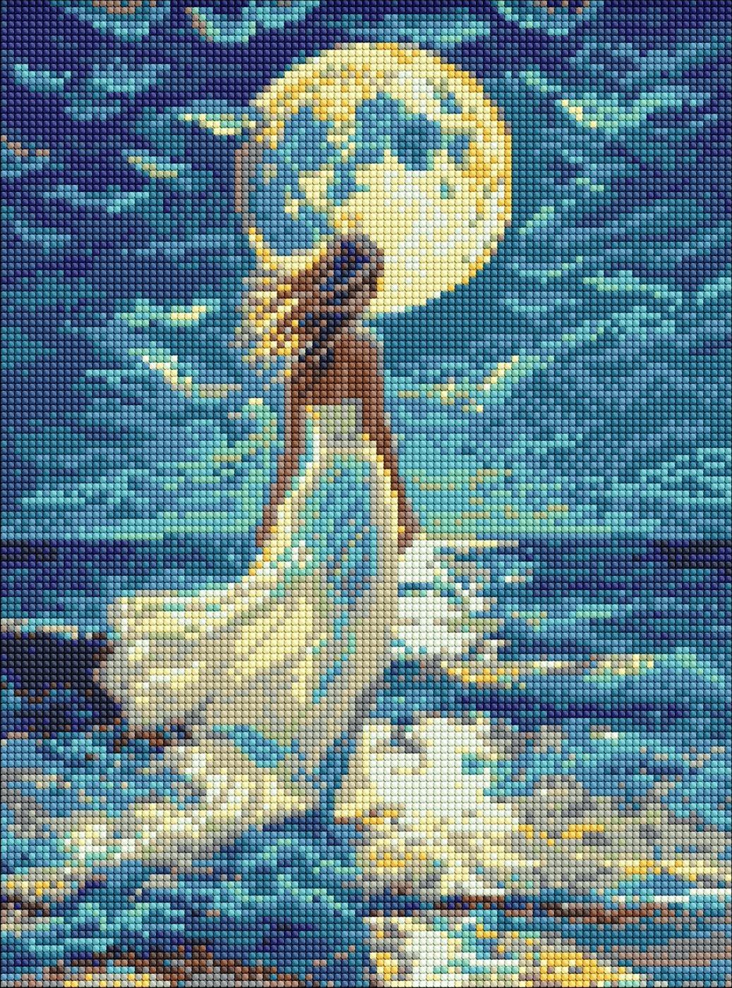 Diamond mosaic "Ideyka" /AMO20292/ "Girl and the moon" 30*40cm