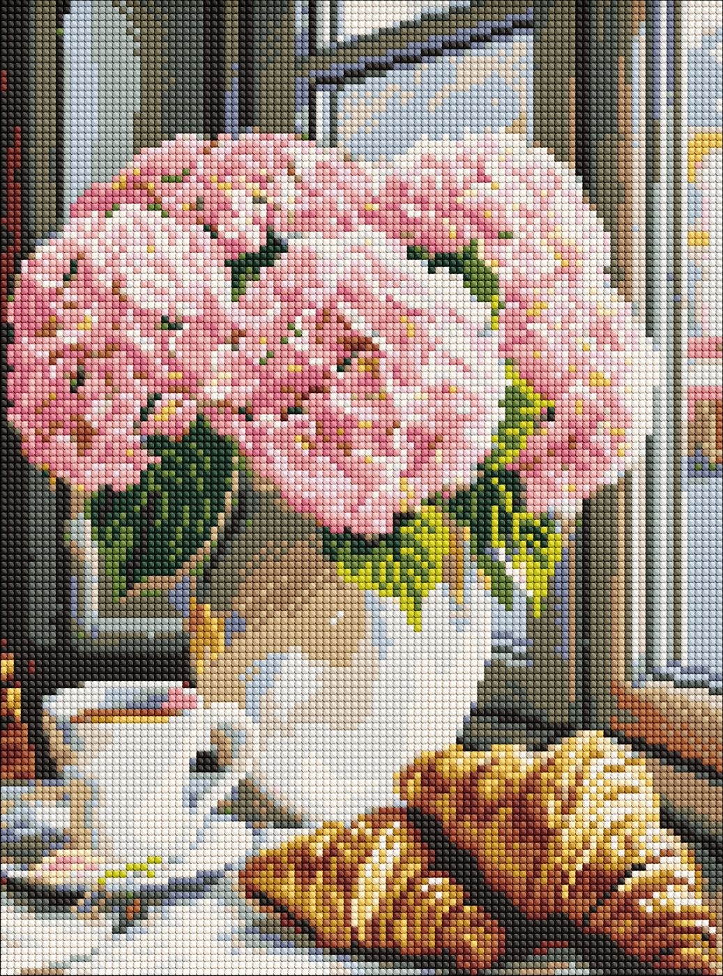Diamond mosaic "Ideyka" /AMO20309/ "Bright bouquet of hydrangeas" 30*40cm