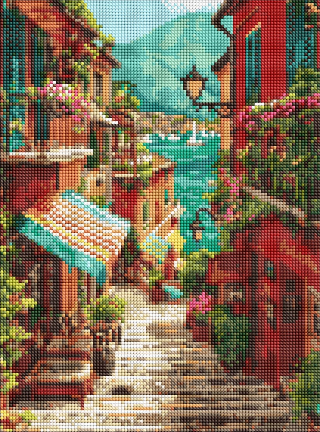 Diamond mosaic "Ideyka" /AMO20388/ "Stairway to the sea" 30*40cm