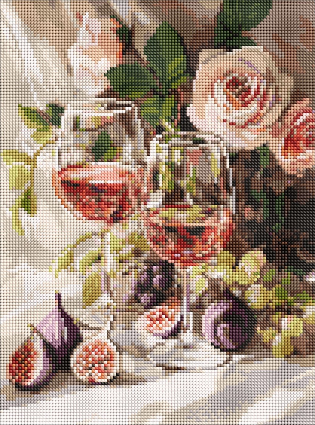 Diamond mosaic "Ideyka" /AMO20391/ "Romantic still life with figs" 30*40cm