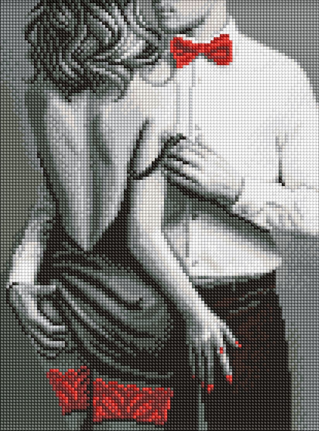Diamond mosaic "Ideyka" /AMO20406/ "Red-black pair" 30*40cm