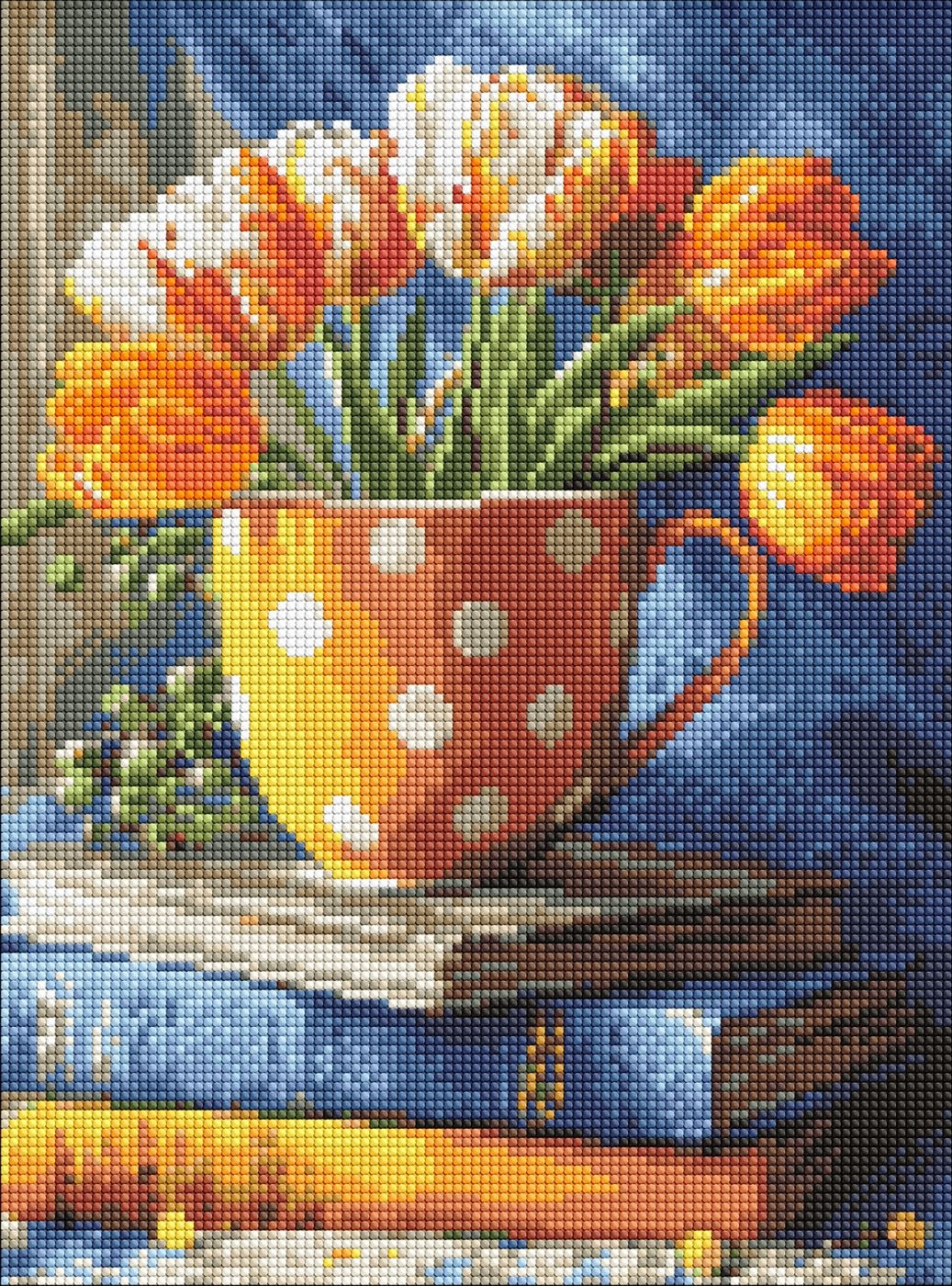 Diamond mosaic "Ideyka" /AMO20411/ "Still life with a yellow cup" 30*40cm