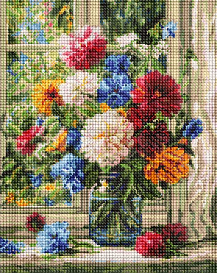 Diamond mosaic "Ideyka" /AMO20258/ "Garden bouquet" 40*50cm