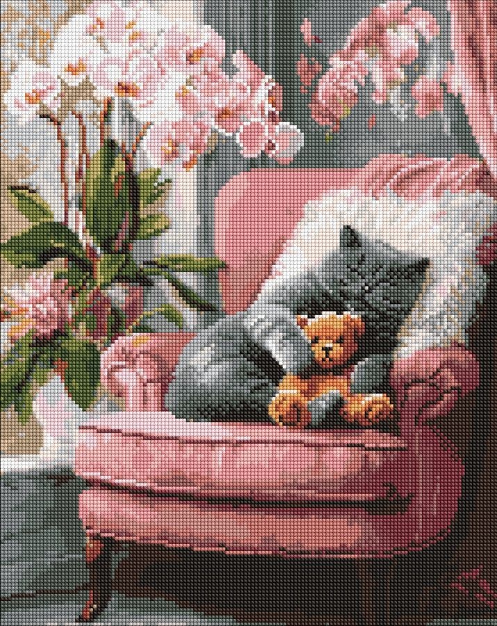 Diamond mosaic "Ideyka" /AMO20264/ "Purmorous cat" 40*50cm