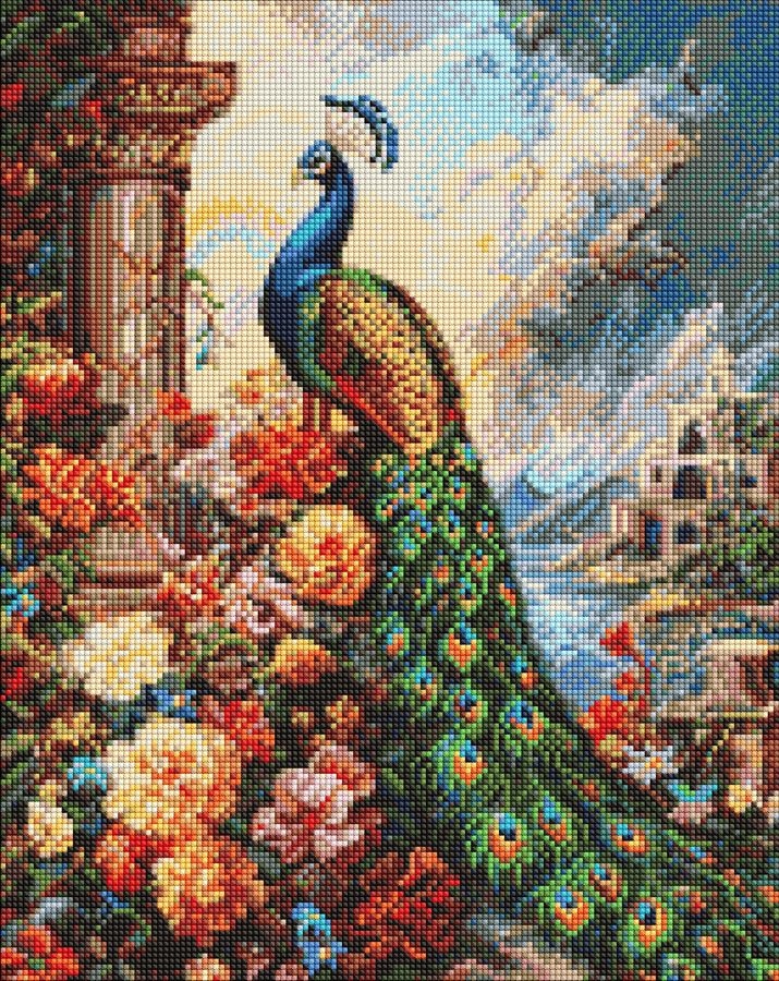 Diamond mosaic "Ideyka" /AMO20273/ "Antique peacock" 40*50cm