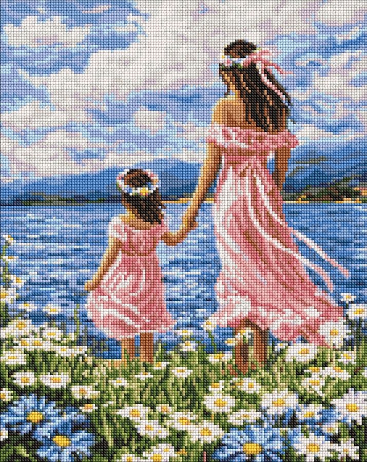 Diamond mosaic "Ideyka" /AMO20379/ "Mother and daughter" 40*50cm
