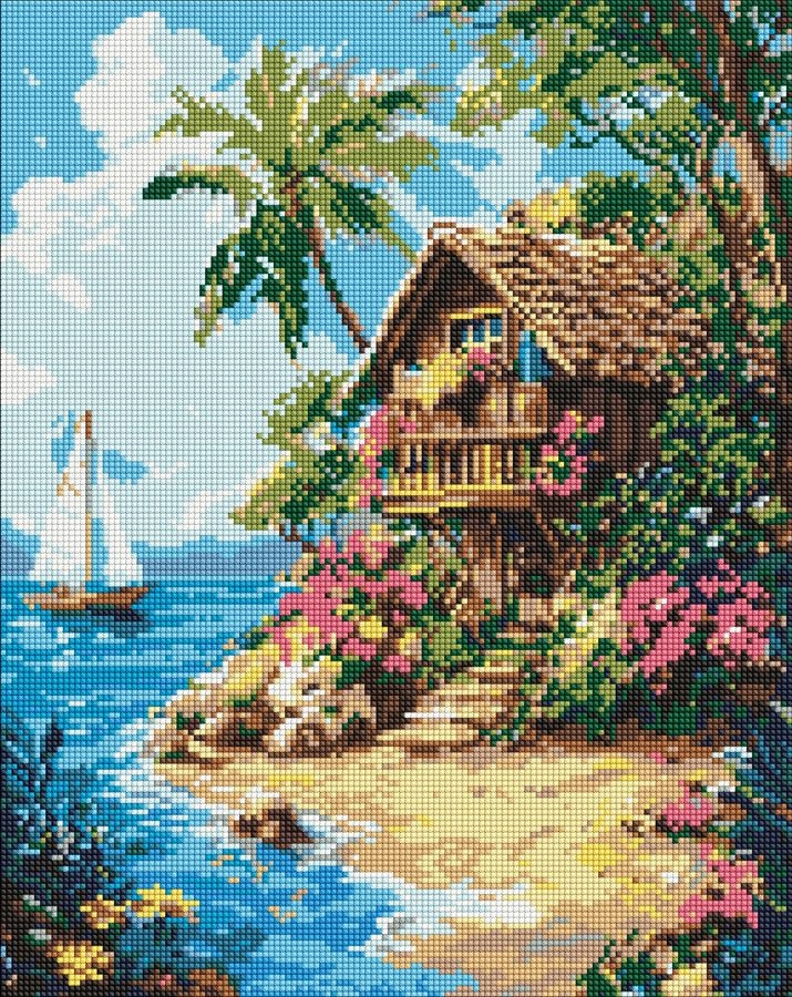 Diamond mosaic "Ideyka" /AMO8298/ "Life in the tropics" 40*50cm