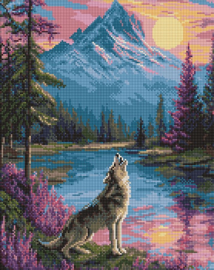 Diamond mosaic "Ideyka" /AMO8335/ "Lone Wolf" 40*50cm