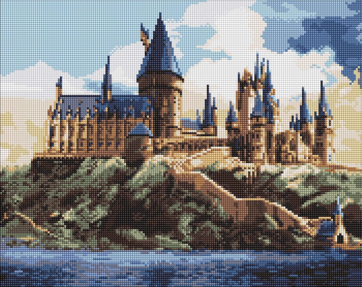 Diamond mosaic "Ideyka" /AMO20360/ WB "Harry Potter: Hogwarts in the afternoon" 40*50cm