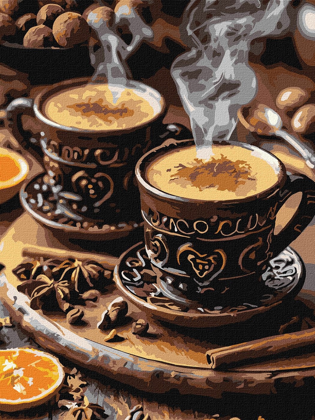 Painting by numbers "Ideyka" /KHO5770/ "Coffee with cinnamon for two" 30*40cm