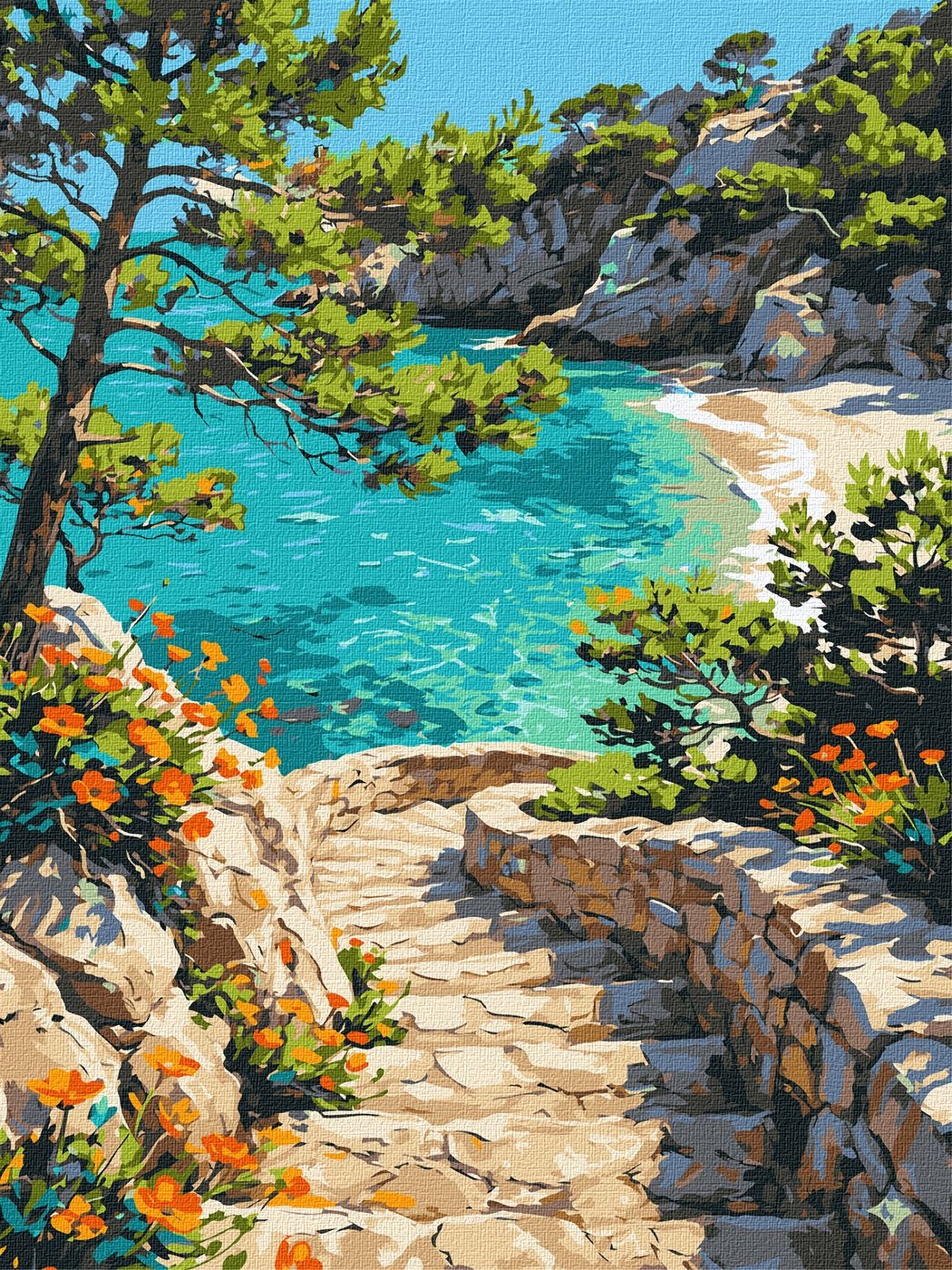 Painting by numbers "Ideyka" /KHO6464/ "Turquoise Coast of Dreams" 30*40cm