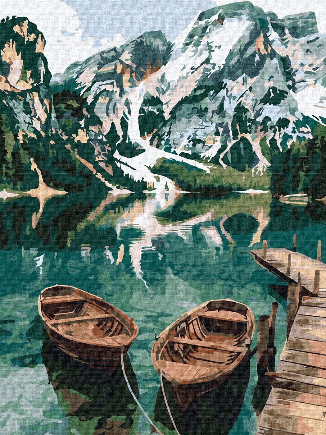 Painting by numbers "Ideyka" /KHO6467/ "Boats on the mirror lake" 30*40cm