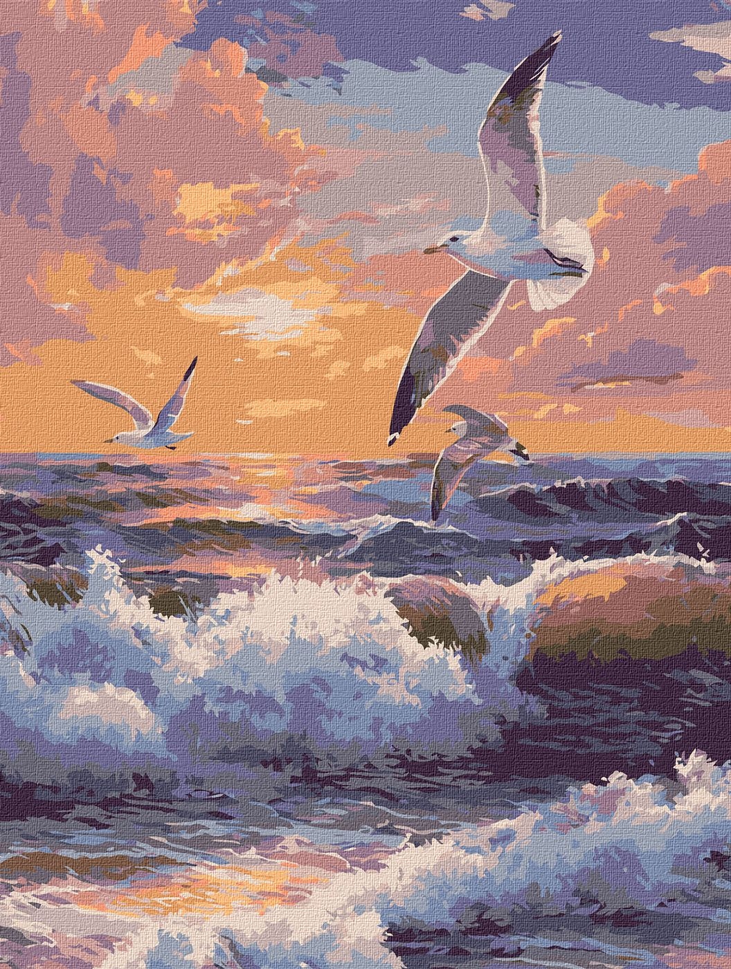 Painting by numbers "Ideyka" /KHO6469/ "Flying over the waves" 30*40 cm