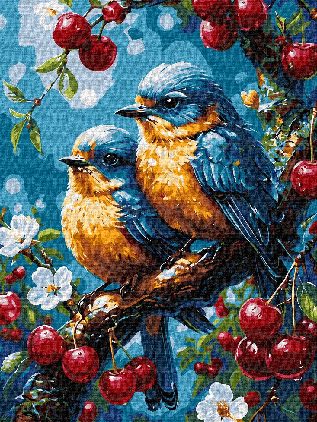 Painting by numbers "Ideyka" /KHO6948/ "Yellow-blue birds" 30*40cm