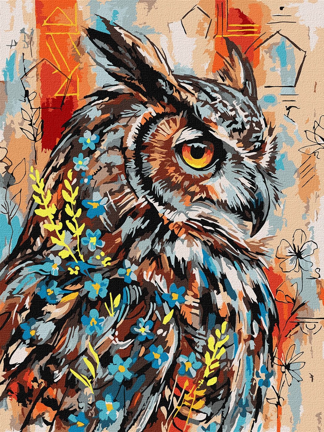 Painting by numbers "Ideyka" /KHO6958/ "Expressive owl" 30*40cm
