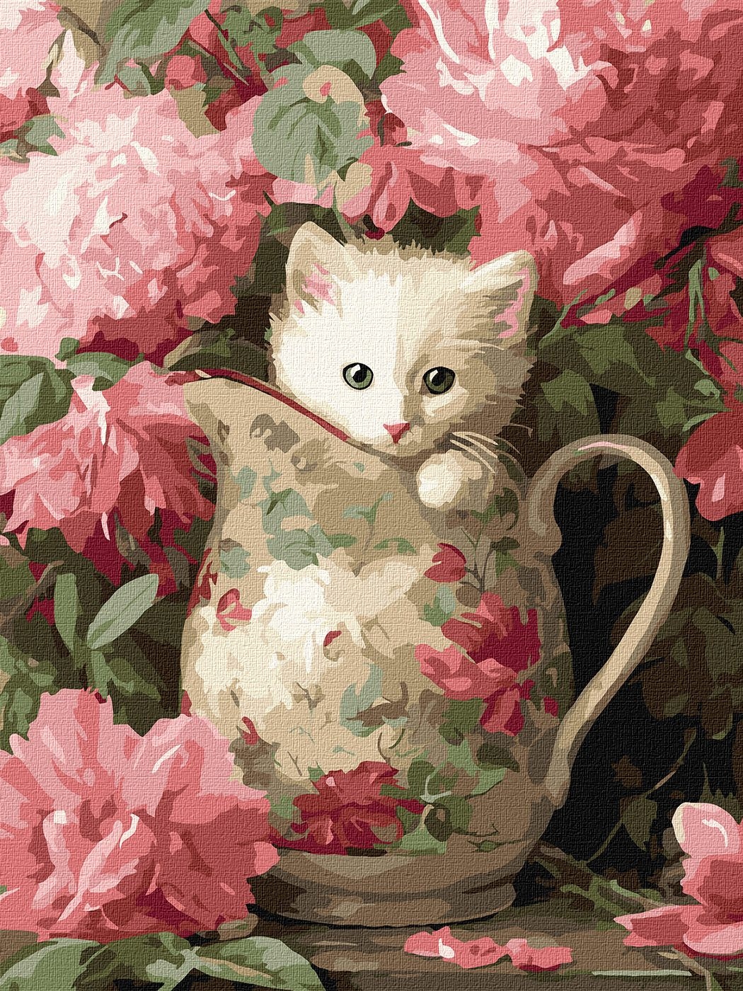 Painting by numbers "Ideyka" /KHO6962/ "Kitten and porcelain" 30*40cm
