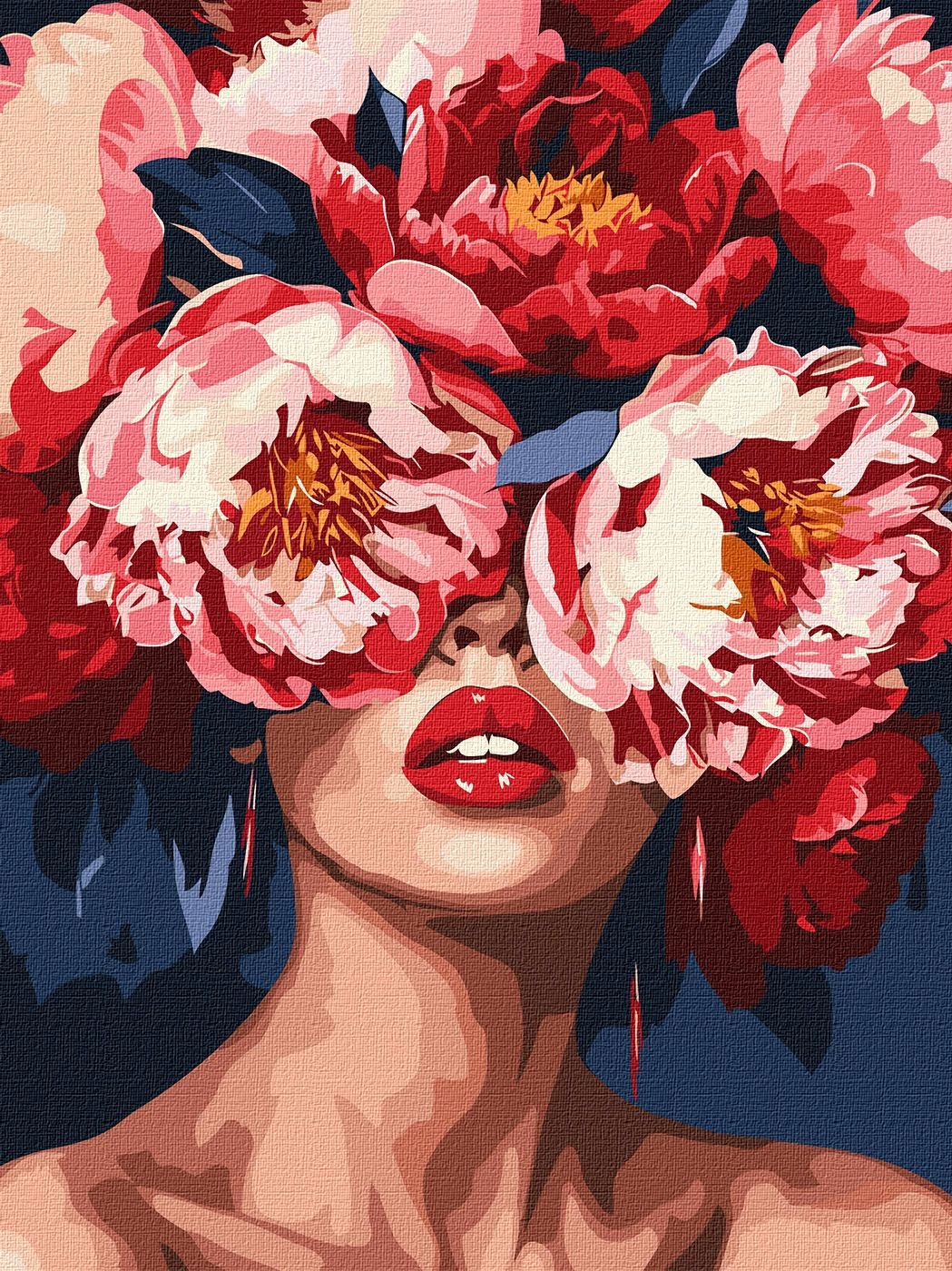 Painting by numbers "Ideyka" /KHO8766/ "View through flowers" 30*40 cm