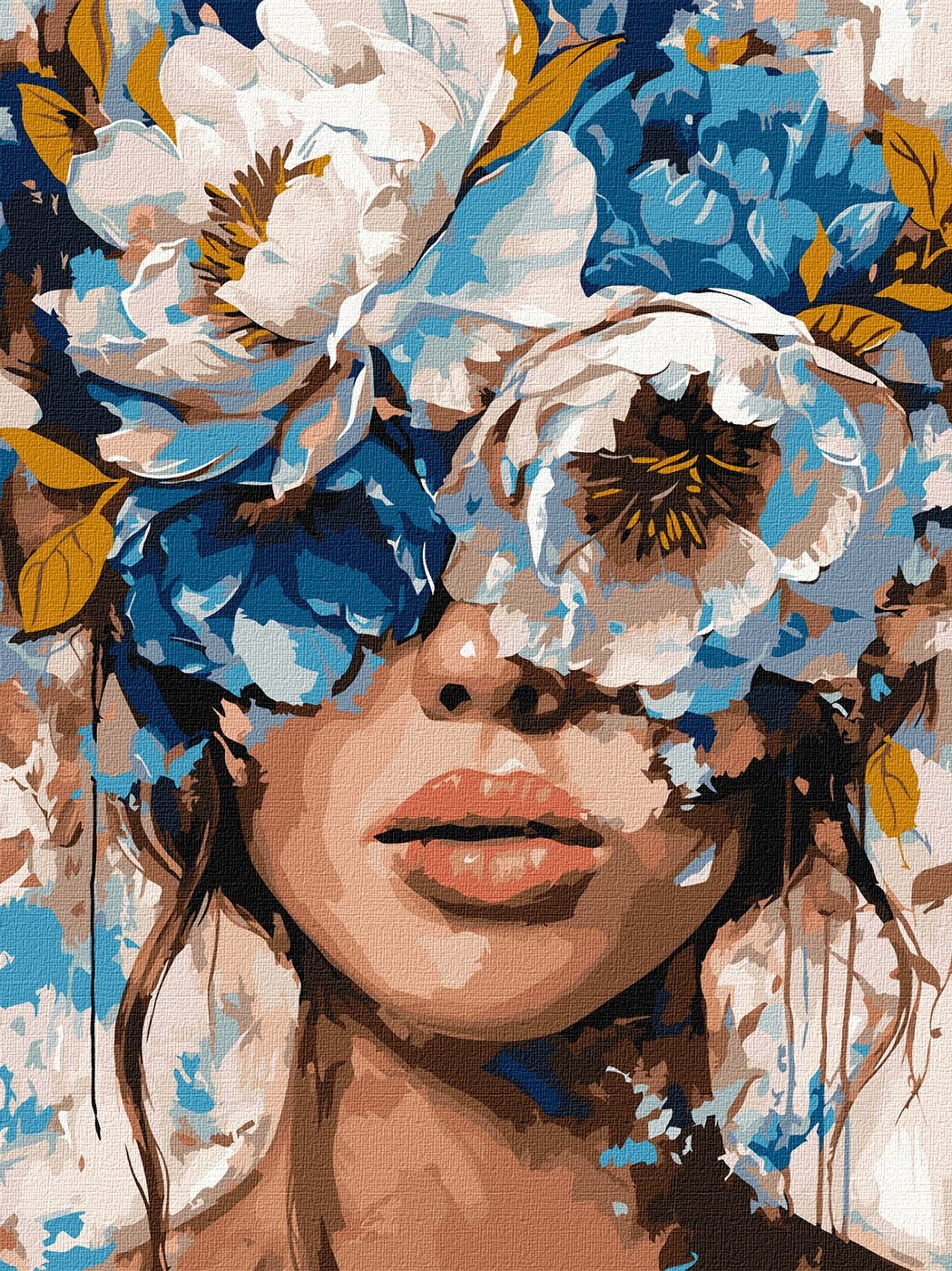 Paint by number "Ideyka" /KHO8770/ "View Petals with Metallic Paints" 30*40cm