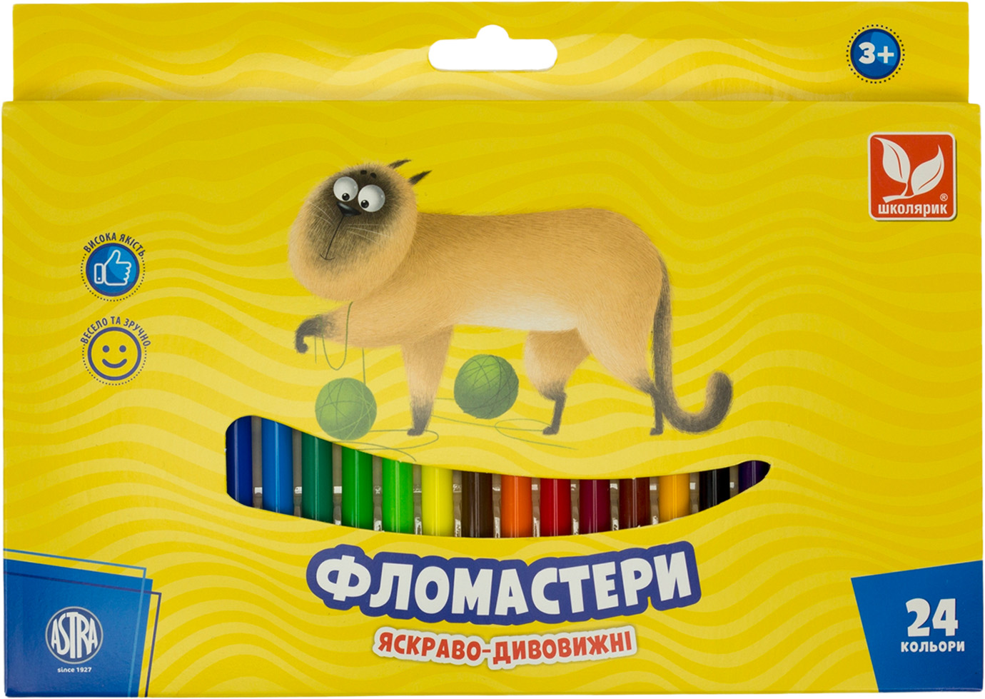 Felt-tip pens "Schoolboy" 24 pcs. /314107003-UA/ conical (1/6/12)