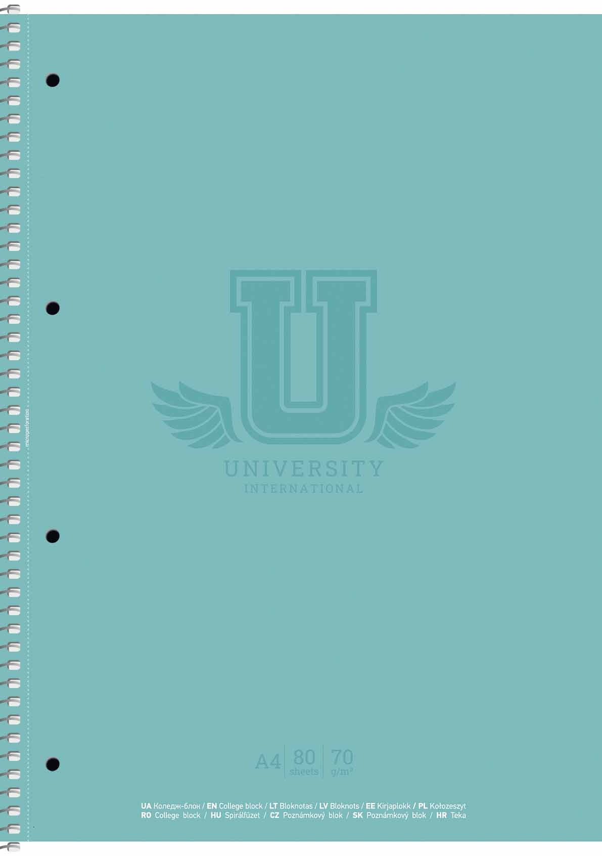 Notebook A4+/80 sheets. "Student" spiral TV/connection /A4-080-6526L/ ==, white block, UV varnish, 70g/m2 (4/36)