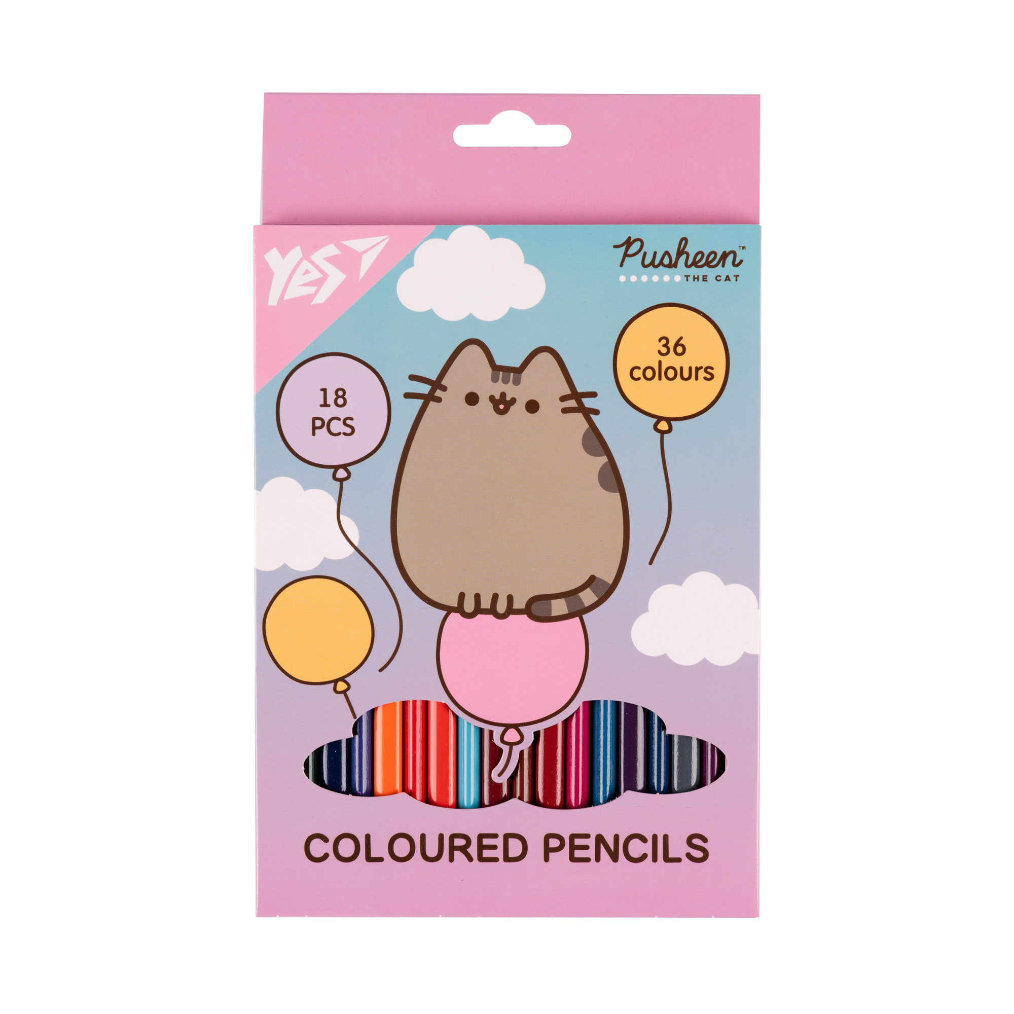 Олівці кольорові "Yes" 18 кол./36 шт /290751/ "Pusheen. Balloons" (1/8/160)