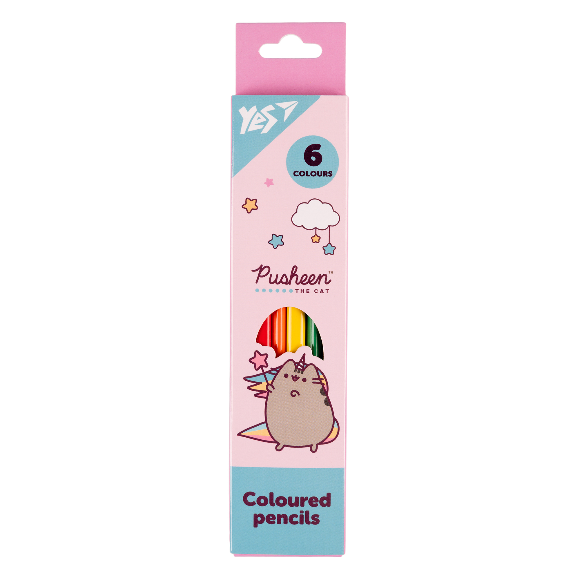 Олівці кольорові "Yes"  6 кол. /290725/ "Pusheen" рожево-бірюзові (1/24/480)
