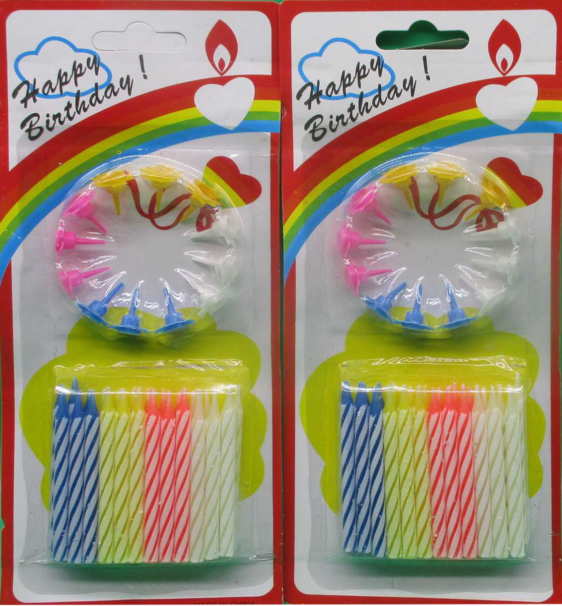 Set of candles for a cake /7376-1/ "Birthday" 24 pcs., 5.5 cm (24/288)