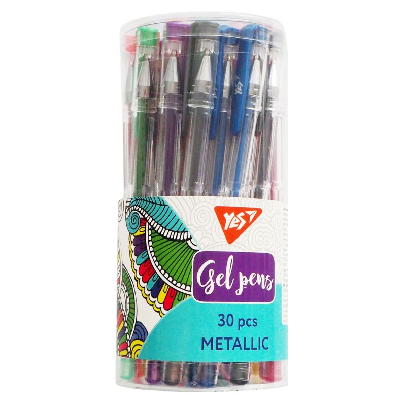 Set of gel pens "YES" 15 pcs. /420428/ "Metallic" tube (30/150/600)