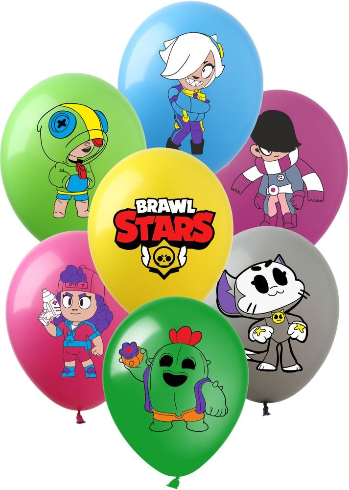 Кульки повітряні "Pelican" /828282/ латексні 12"(30см) "Brawl Stars" 10шт/уп