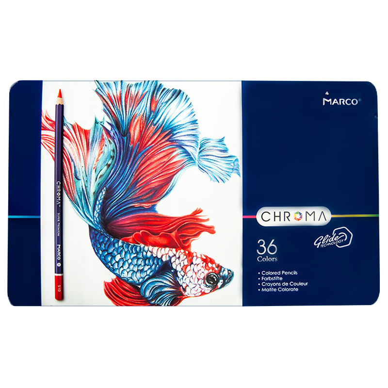 Colored pencils "Marco CHROMA" 36 pcs. /8010-36TN/ metal pencil case (4/24)