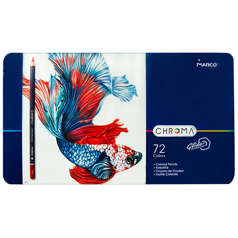 Colored pencils "Marco CHROMA" 72 pcs. /8010-72TN/ metal pencil case (4/12)