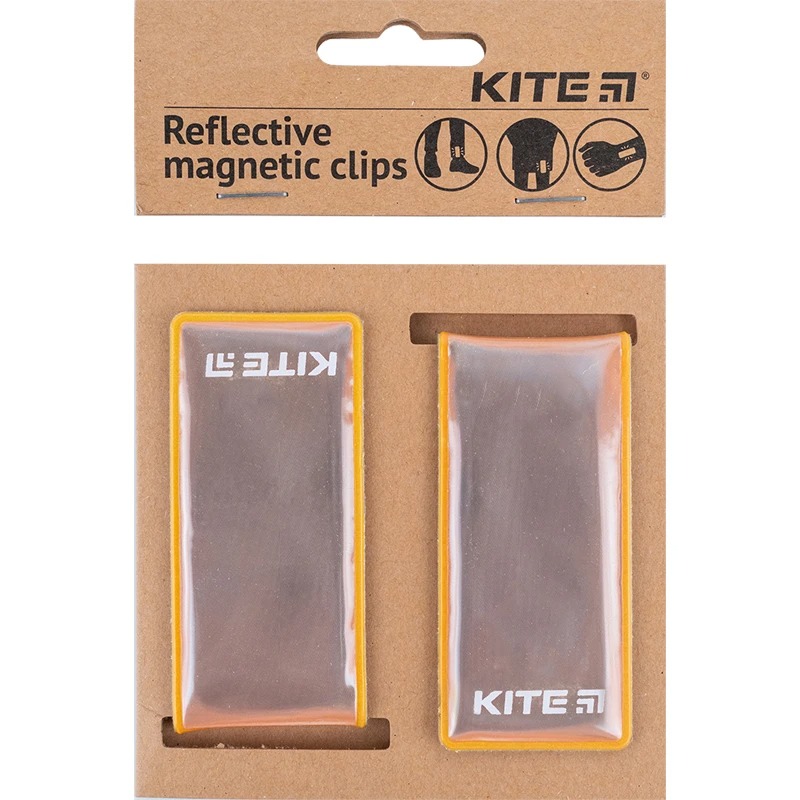 Reflective magnetic clips "Kite" /K23-113-2/ peach, 2 pcs in a pack (1/24)
