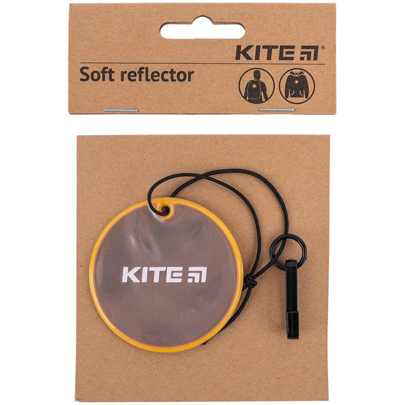 Keychain-pendant soft reflective round "Kite" /K23-110-2/ peach (1/24)