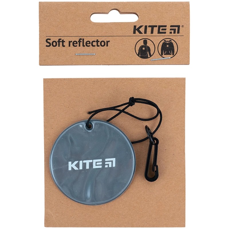 Keyring-pendant soft reflective round "Kite" /K23-110-1/ dark gray (1/24)